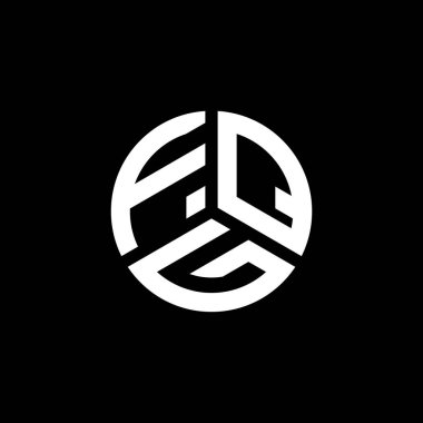 Beyaz arkaplanda FQG harf logosu tasarımı. FQG yaratıcı harflerin baş harfleri logo kavramı. FQG harf tasarımı.