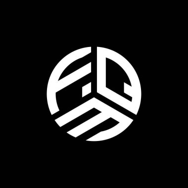 Beyaz arkaplanda FQM harf logosu tasarımı. FQM yaratıcı harflerin baş harfleri logo kavramı. FQM harf tasarımı.