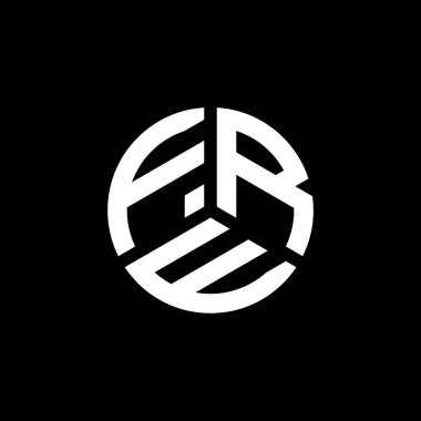 Beyaz arka planda FRE harf logosu tasarımı. FRE yaratıcı harflerin baş harfleri logo kavramı. FRE harf tasarımı.