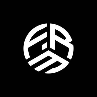 Beyaz arka planda FRM harf logosu tasarımı. FRM yaratıcı harflerin baş harfleri logo kavramı. FRM harf tasarımı.