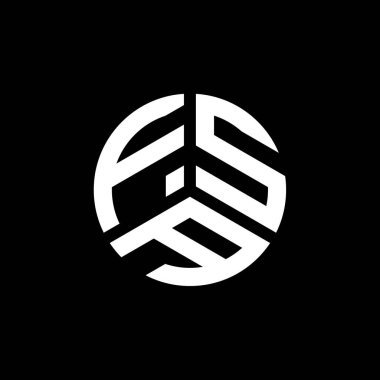 Beyaz arka planda FSA harf logosu tasarımı. FSA yaratıcı harfler logosu konsepti. FSA harf tasarımı.