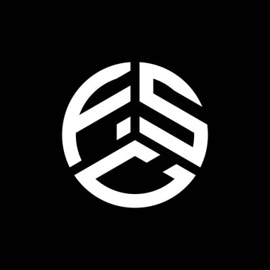 Beyaz arka planda FSC harf logosu tasarımı. FSC yaratıcı harflerin baş harfleri logo konsepti. FSC harf tasarımı.