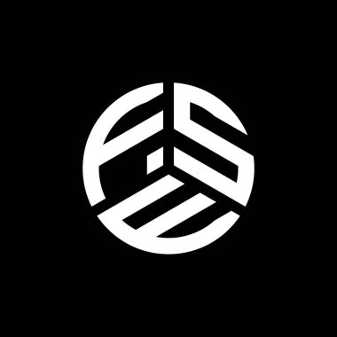 Beyaz arka planda FSE harfi logo tasarımı. FSE yaratıcı harflerin baş harfleri logo kavramı. FSE harf tasarımı.