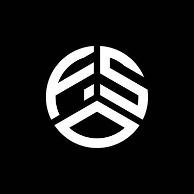 Beyaz arka planda FSO harfi logo tasarımı. FSO yaratıcı harflerin baş harfleri logo kavramı. FSO harf tasarımı.