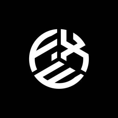 Beyaz arkaplanda FXE harf logosu tasarımı. FXE yaratıcı harflerin baş harfleri logo kavramı. FXE harf tasarımı.