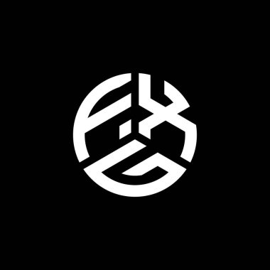 Beyaz arkaplanda FXG harf logosu tasarımı. FXG yaratıcı harflerin baş harfleri logo kavramı. FXG harf tasarımı.