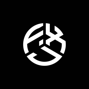 Beyaz arka planda FXJ harf logosu tasarımı. FXJ yaratıcı harflerin baş harfleri logo kavramı. FXJ harf tasarımı.