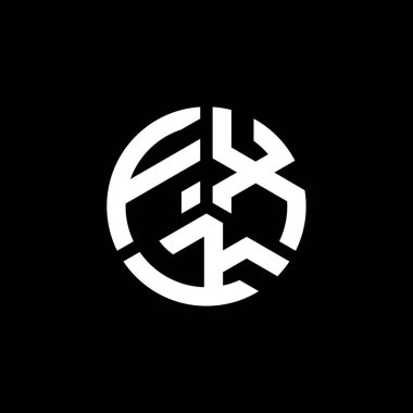 Beyaz arkaplanda FXK harf logosu tasarımı. FXK yaratıcı harflerin baş harfleri logo kavramı. FXK harf tasarımı.