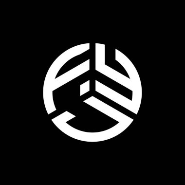 Beyaz arka planda FYJ harf logosu tasarımı. FYJ yaratıcı harflerin baş harfleri logo kavramı. FYJ harf tasarımı.