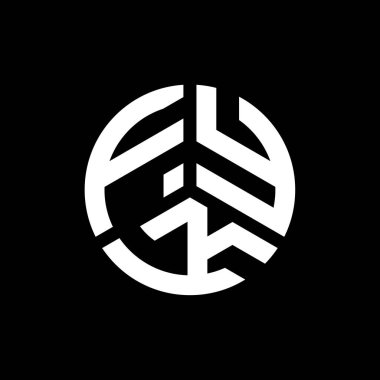 Beyaz arka planda FYk harfli logo tasarımı. FYK yaratıcı harflerin baş harfleri logo kavramı. FYk harf tasarımı.