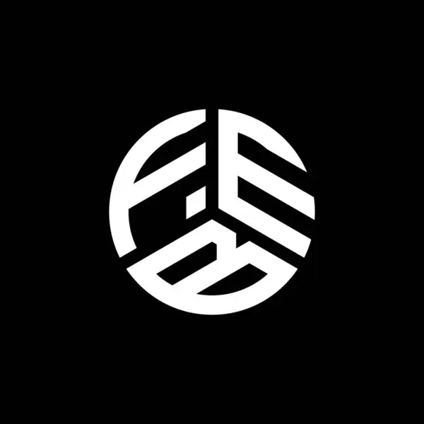 Feb Logo Ontwerp Witte Achtergrond Feb Creatief Initialen Letter Logo — Stockvector