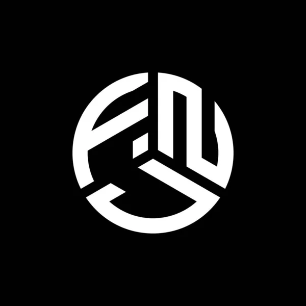 Fnj Письмо Дизайн Логотипа Белом Фоне Концепция Логотипа Fnj Creative — стоковый вектор