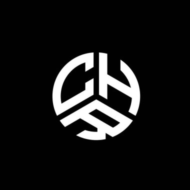 Beyaz arka planda CHR harf logosu tasarımı. CHR yaratıcı harflerin baş harfleri logo kavramı. CHR harf tasarımı.