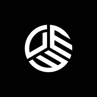 Beyaz arkaplanda DEW harf logosu tasarımı. DEW yaratıcı harflerin baş harfleri logo konsepti. DEW harf tasarımı.