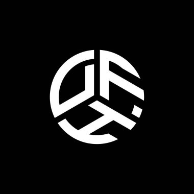 Beyaz arka planda DFH harf logosu tasarımı. DFH yaratıcı harflerin baş harfleri logo kavramı. DFH harf tasarımı.