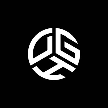 Beyaz arka planda DGH harf logosu tasarımı. DGH yaratıcı harfler logosu konsepti. DGH harf tasarımı.