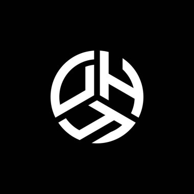 Beyaz arka planda DHY harf logosu tasarımı. DHY yaratıcı harflerin baş harfleri logo kavramı. DHY harf tasarımı.
