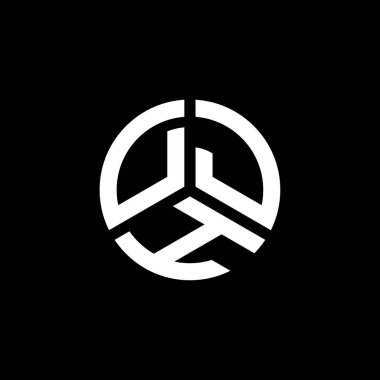 Beyaz arka planda DJH harf logosu tasarımı. DJH yaratıcı harflerin baş harfleri logo kavramı. DJH harf tasarımı.