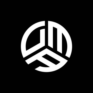 Beyaz arka planda DMA harf logosu tasarımı. DMA yaratıcı harflerin baş harfleri logo kavramı. DMA harf tasarımı.