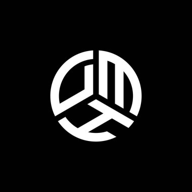 Beyaz arka planda DMH harf logosu tasarımı. DMH yaratıcı harflerin baş harfleri logo kavramı. DMH harf tasarımı.