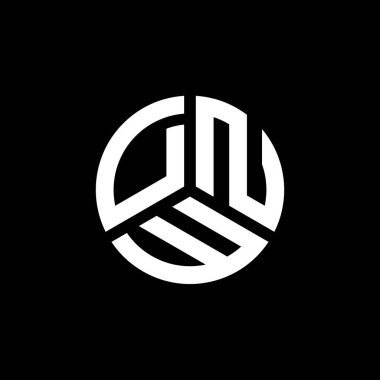 Beyaz arka planda DNW harf logosu tasarımı. DNW yaratıcı harflerin baş harfleri logo kavramı. DNW harf tasarımı.
