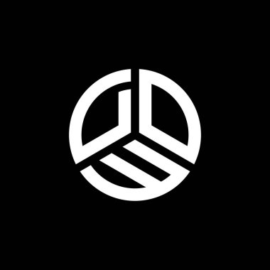 Beyaz arka planda DOW harfi logo tasarımı. DOW yaratıcı harflerin baş harfleri logo konsepti. DOW harf tasarımı.