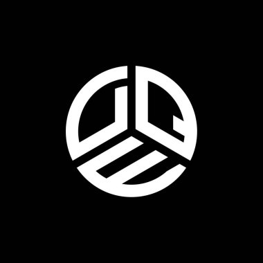 Beyaz arka planda DQE harf logosu tasarımı. DQE yaratıcı harflerin baş harfleri logo kavramı. DQE harf tasarımı.