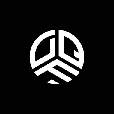 Beyaz arkaplanda DQF harf logosu tasarımı. DQF yaratıcı harflerin baş harfleri logo kavramı. DQF harf tasarımı.
