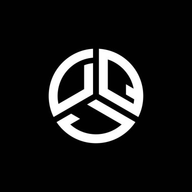 Beyaz arka planda DQJ harf logosu tasarımı. DQJ yaratıcı harflerin baş harfleri logo kavramı. DQJ harf tasarımı.