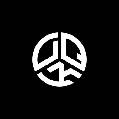 Beyaz arka planda DQK harf logosu tasarımı. DQK yaratıcı harflerin baş harfleri logo kavramı. DQK harf tasarımı.