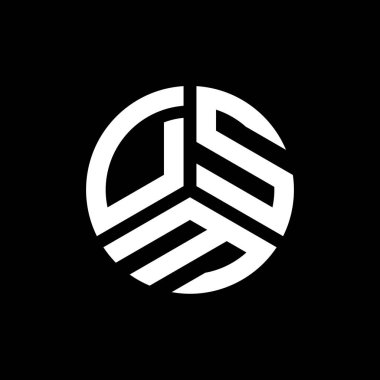 Beyaz arkaplanda DSM harf logosu tasarımı. DSM yaratıcı harflerin baş harfleri logo kavramı. DSM harf tasarımı.