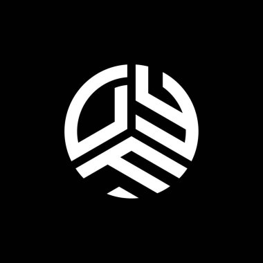 Beyaz arka planda DYF harf logosu tasarımı. DYF yaratıcı harflerin baş harfleri logo kavramı. DYF harf tasarımı.