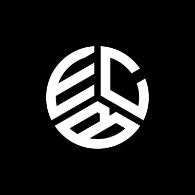 Beyaz arka planda ECB harf logosu tasarımı. ECB yaratıcı harflerin baş harfleri logo kavramı. ECB harf tasarımı.