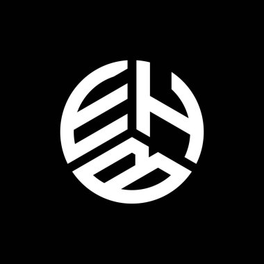 Beyaz arkaplanda EHB harf logosu tasarımı. EHB yaratıcı harflerin baş harfleri logo kavramı. EHB harf tasarımı.