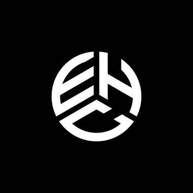 Beyaz arka planda EHC harf logosu tasarımı. EHC yaratıcı harflerin baş harfleri logo kavramı. EHC harf tasarımı.