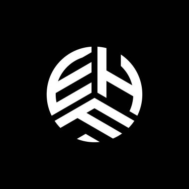 Beyaz arka planda EHF harf logosu tasarımı. EHF yaratıcı harflerin baş harfleri logo kavramı. EHF harf tasarımı.