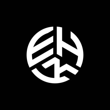 Beyaz arkaplanda EHK harf logosu tasarımı. EHK yaratıcı harflerin baş harfleri logo kavramı. EHK harf tasarımı.