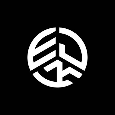 Beyaz arkaplanda EJK harf logosu tasarımı. EJK yaratıcı harflerin baş harfleri logo kavramı. EJK harf tasarımı.