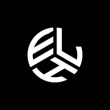 Beyaz arka planda ELH harf logosu tasarımı. ELH yaratıcı harflerin baş harfleri logo konsepti. ELH harf tasarımı.