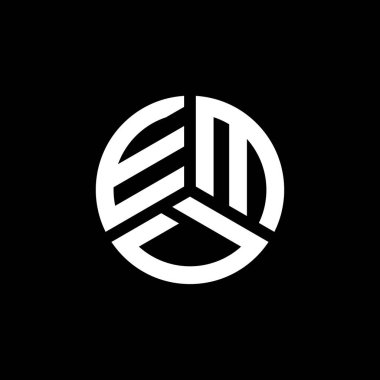 Beyaz arka planda EMD harf logosu tasarımı. EMD yaratıcı harflerin baş harfleri logo kavramı. EMD harf tasarımı.