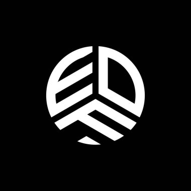 Beyaz arkaplanda EOF harf logosu tasarımı. Yaratıcı harflerin baş harfleri logo konsepti. EOF harf tasarımı.