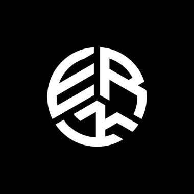 Beyaz arka planda ERK harf logosu tasarımı. ERK yaratıcı harflerin baş harfleri logo kavramı. ERK harf tasarımı.