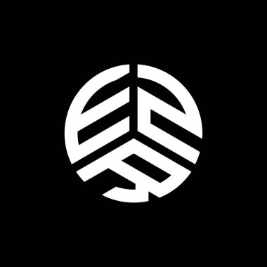 Beyaz arka planda EZR harf logosu tasarımı. EZR yaratıcı harflerin baş harfleri logo kavramı. EZR harf tasarımı.