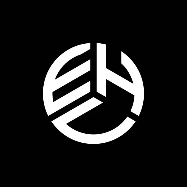 Beyaz Arka Planda Ehu Harf Logosu Tasarımı Ehu Yaratıcı Harf — Stok Vektör