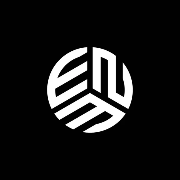 Diseño Del Logotipo Carta Enm Sobre Fondo Blanco Enm Iniciales — Vector de stock