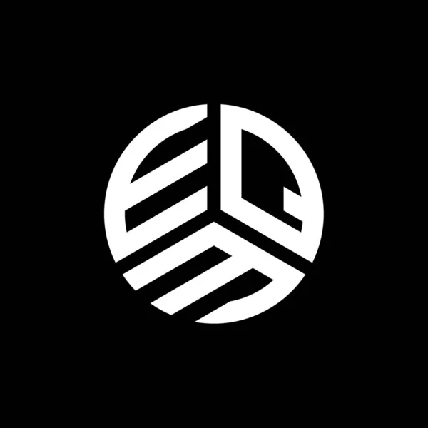 Beyaz Arkaplanda Eqm Harf Logosu Tasarımı Eqm Yaratıcı Harflerin Baş — Stok Vektör