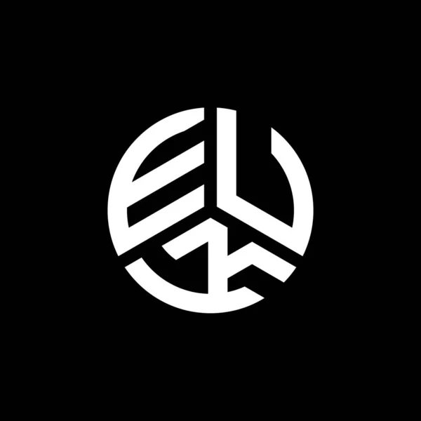 Diseño Del Logotipo Carta Euk Sobre Fondo Blanco Euk Iniciales — Archivo Imágenes Vectoriales