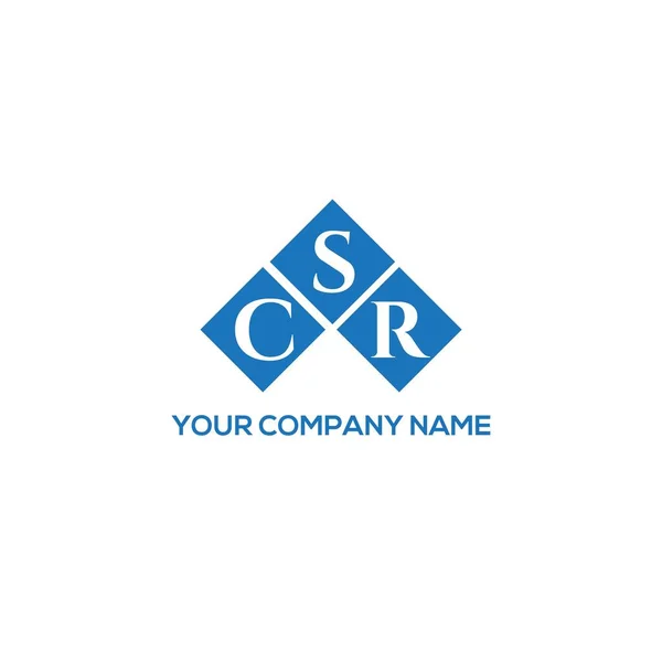 Csr Письмо Дизайн Логотипа Белом Фоне Ксо Творческие Инициалы Буквенно — стоковый вектор