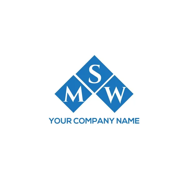 Logo Lettera Msw Disegno Sfondo Bianco Msw Creativo Iniziali Lettera — Vettoriale Stock