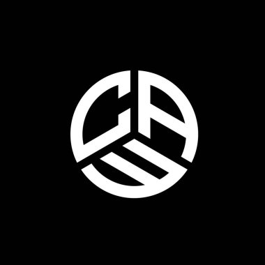 Beyaz arkaplanda CAW harfi logo tasarımı. CAW yaratıcı harflerin baş harfleri logo kavramı. CAW harf tasarımı.